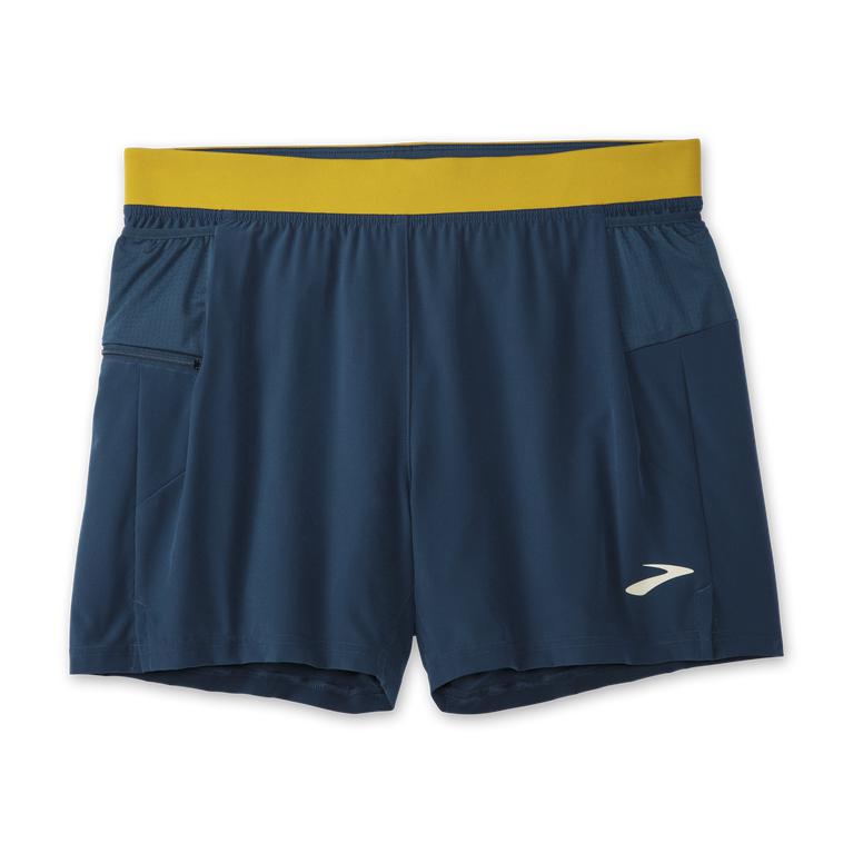 Brooks Sherpa 5 2-in-1 Running Shorts - Men's - Indigo Rush/Golden Hour (69054-ASXO)